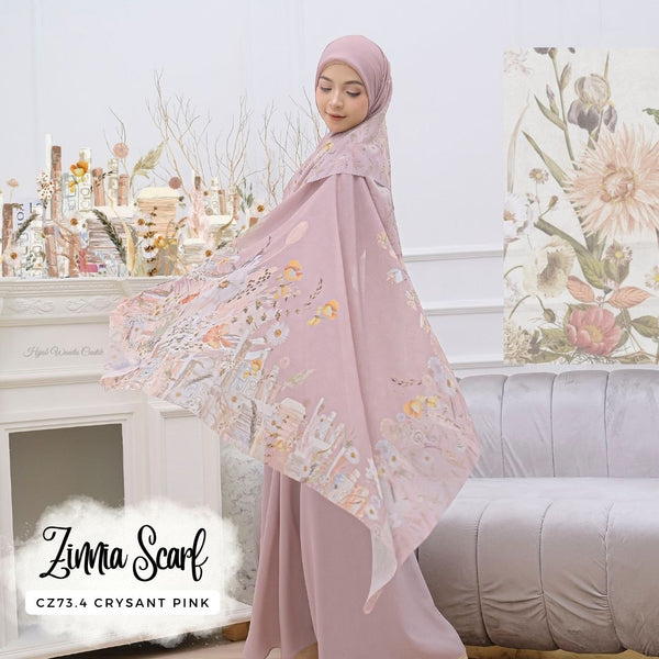 [ BUY 3 GET 1 FREE HIJAB ] Zinnia Scarf - CZ73.4 Crysant Pink