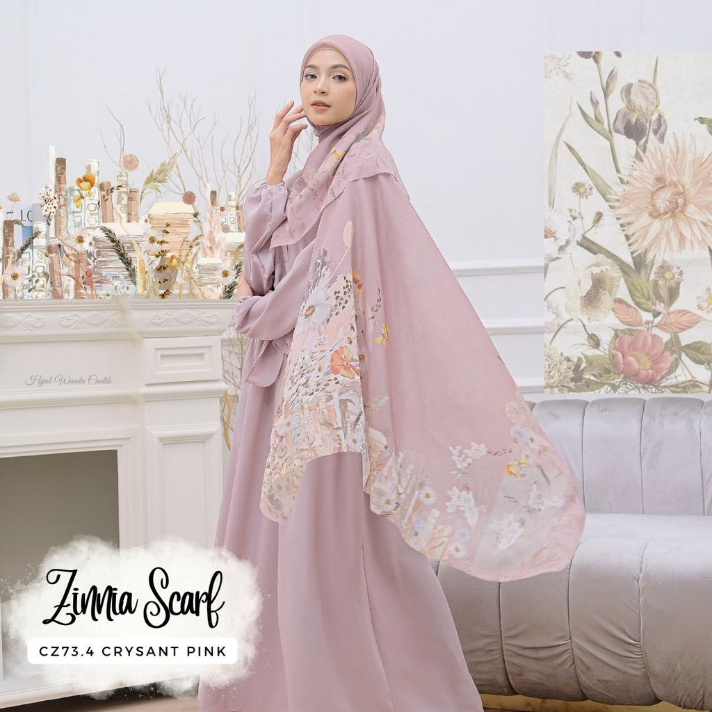 [ BUY 3 GET 1 FREE HIJAB ] Zinnia Scarf - CZ73.4 Crysant Pink