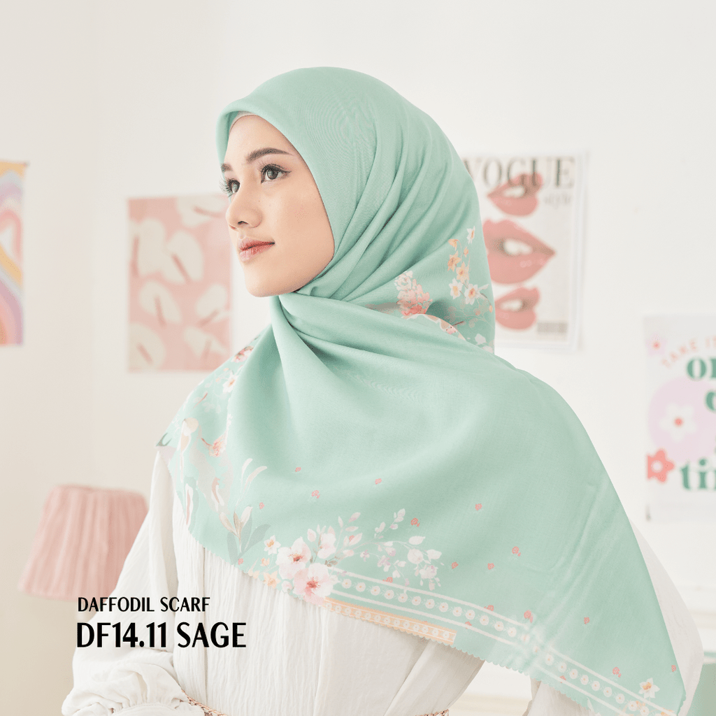 [ BUY 3 GET 1 FREE HIJAB ] Daffodil Scarf - DF14.11 Sage
