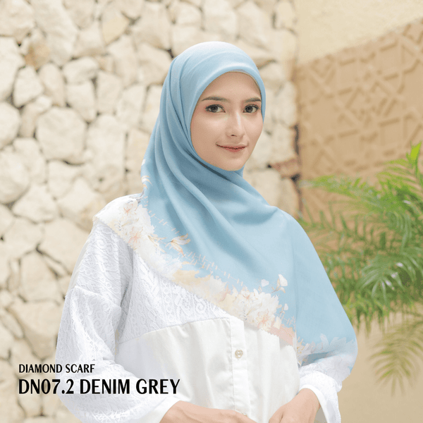 [ BUY 3 GET 1 FREE HIJAB ] Diamond Scarf - DN07.2 Denim Grey
