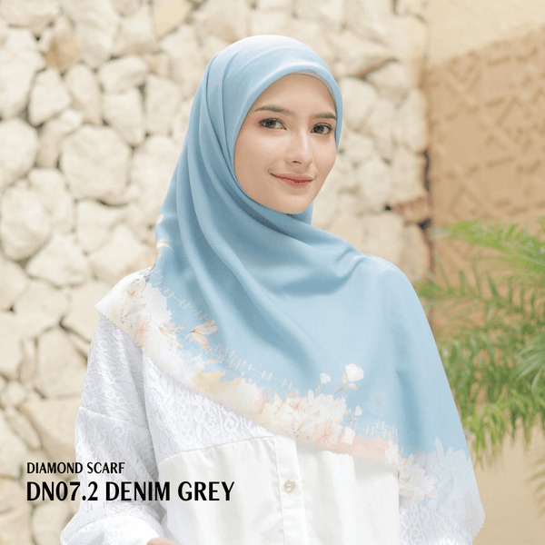 [ BUY 3 GET 1 FREE HIJAB ] Diamond Scarf - DN07.2 Denim Grey