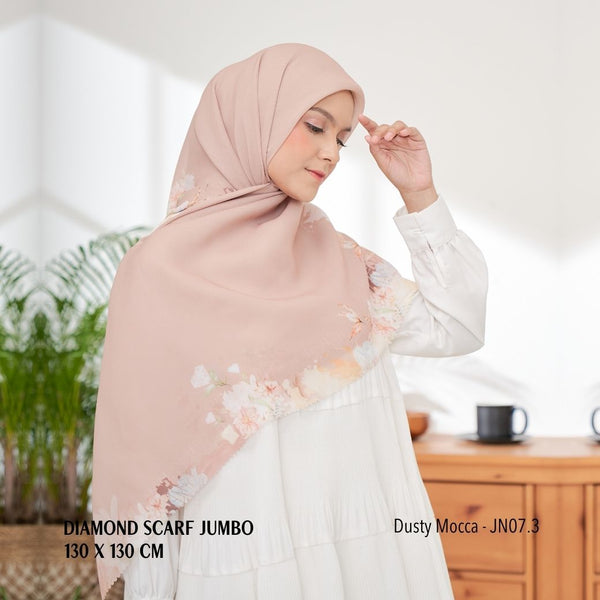 [ BUY 3 GET 1 FREE HIJAB ] Diamond Scarf JUMBO - JN07.3 Dusty Mocca
