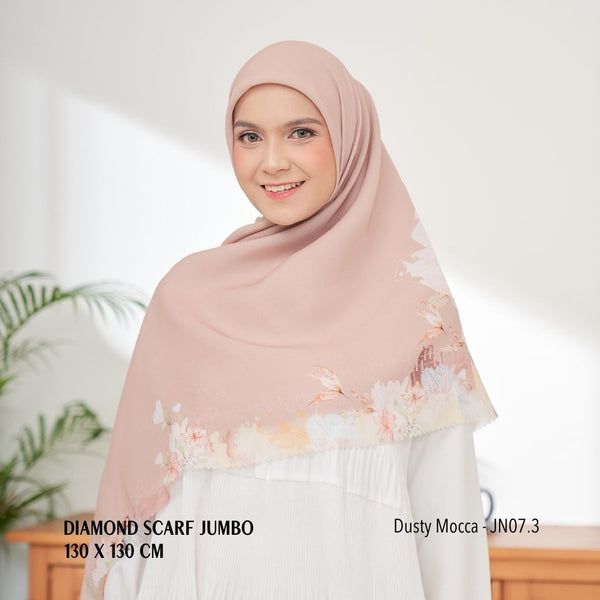 [ BUY 3 GET 1 FREE HIJAB ] Diamond Scarf JUMBO - JN07.3 Dusty Mocca