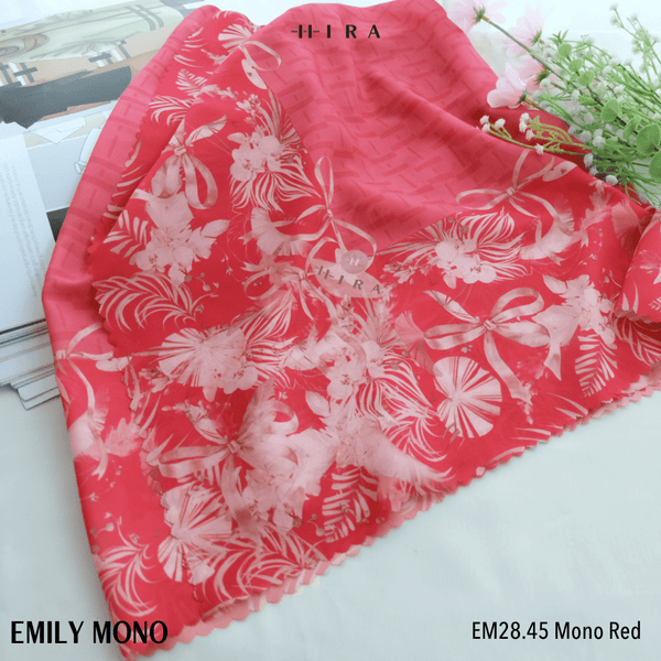 [ BUY 3 GET 1 FREE HIJAB ] Emily Scarf - EM28.45 Mono Red