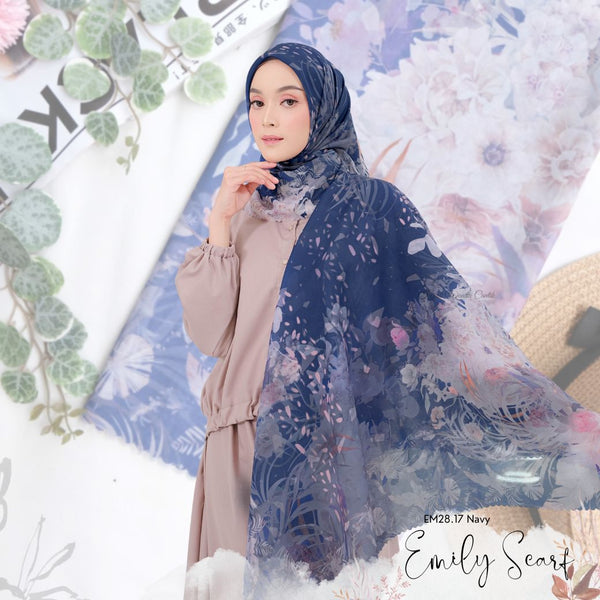 [ BUY 3 GET 1 FREE HIJAB ] Emily Scarf - EM28.17 Navy