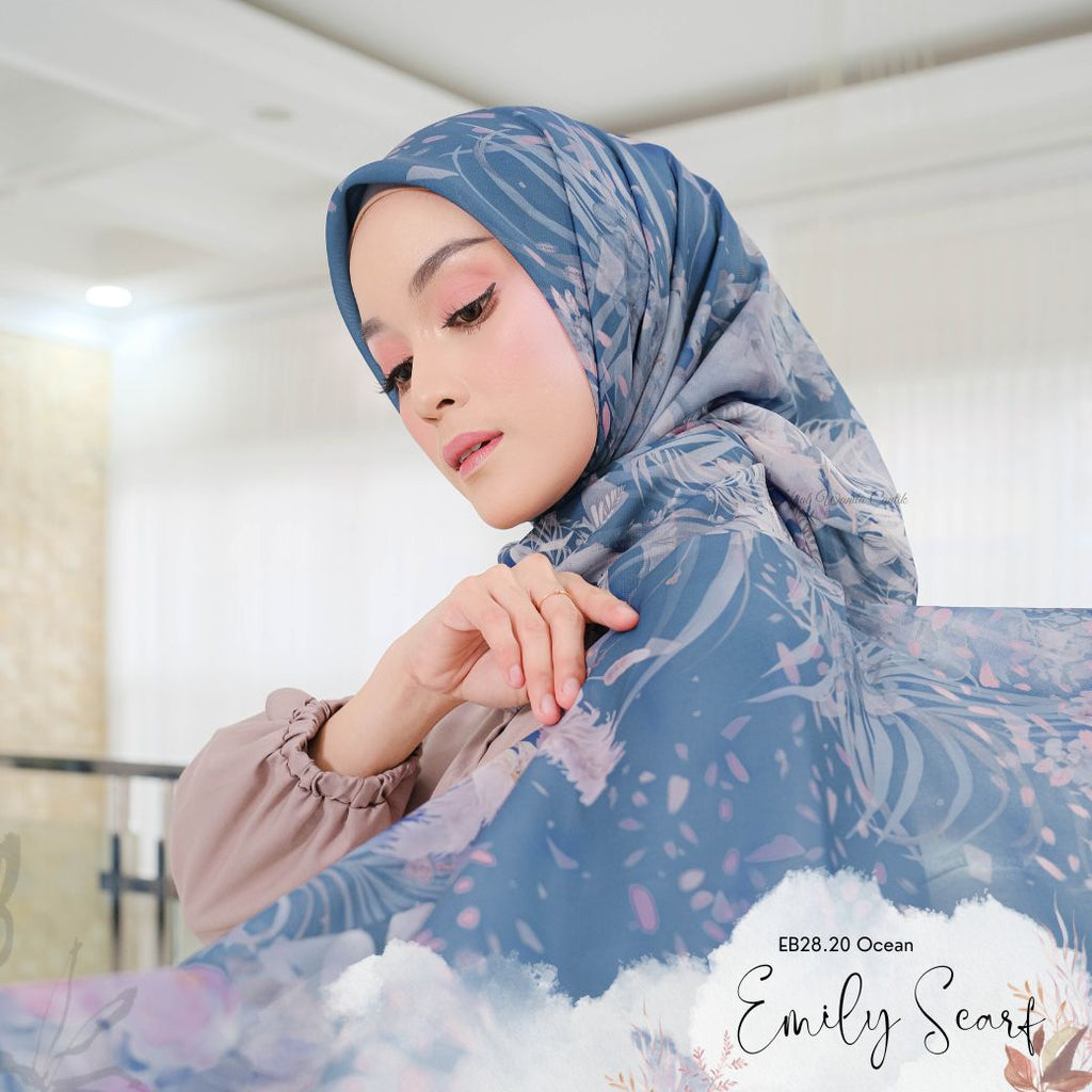 [ BUY 3 GET 1 FREE HIJAB ] Emily Scarf - EM28.20 Ocean