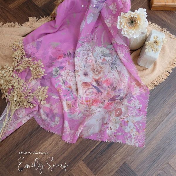 [ BUY 3 GET 1 FREE HIJAB ] Emily Scarf - EM28.27 Pink Purple