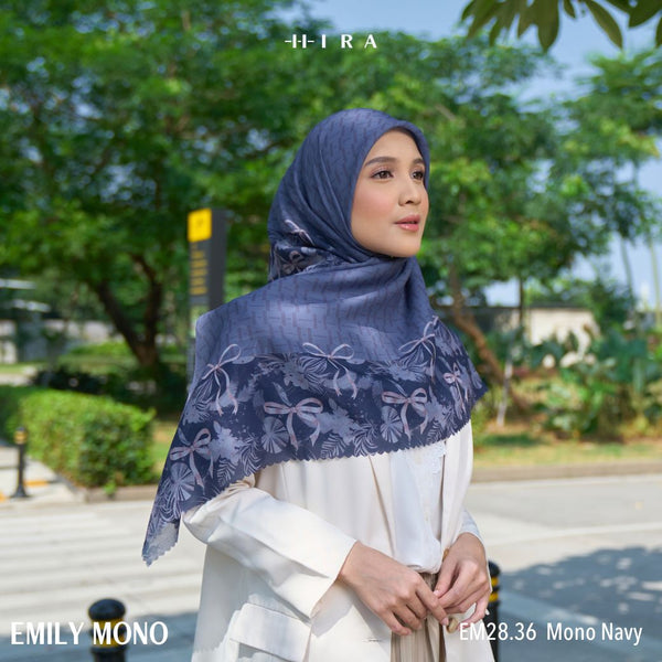 [ BUY 3 GET 1 FREE HIJAB ] Emily Scarf - EM28.36 Mono Navy