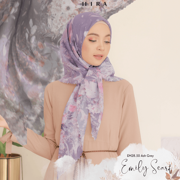 [ BUY 3 GET 1 FREE HIJAB ] Emily Scarf - EM28.50 Ash Grey