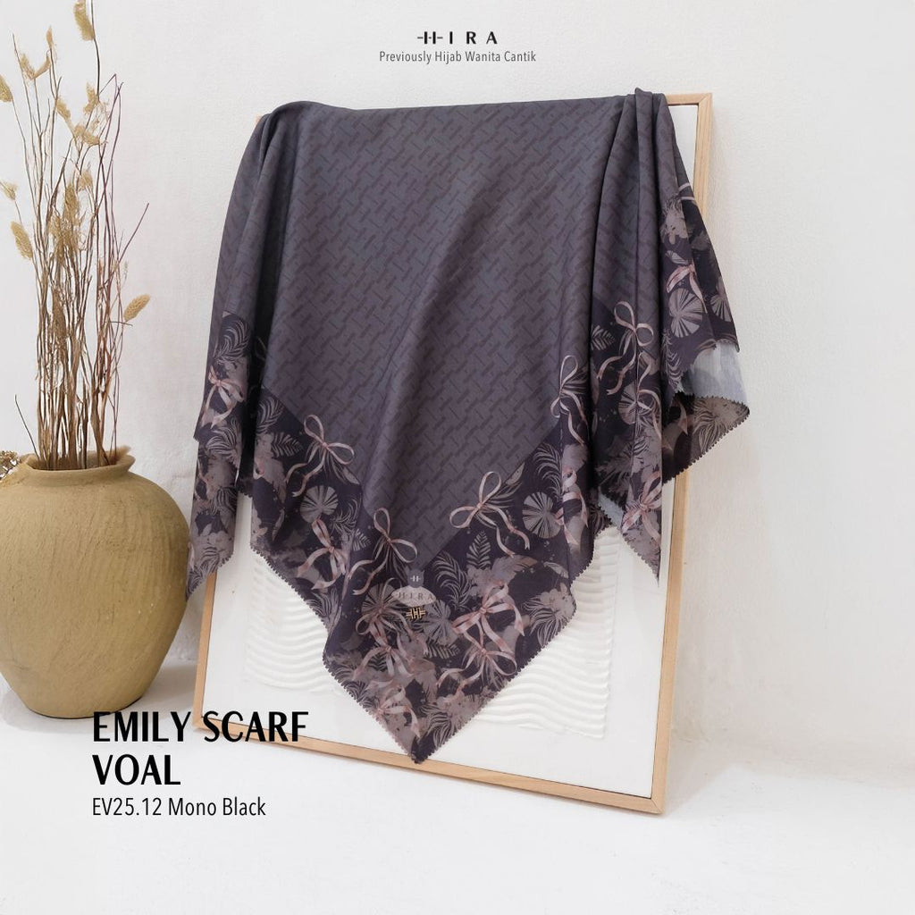 [ BUY 3 GET 1 FREE HIJAB ] Emily Scarf Voal - EV25.12 Mono Black
