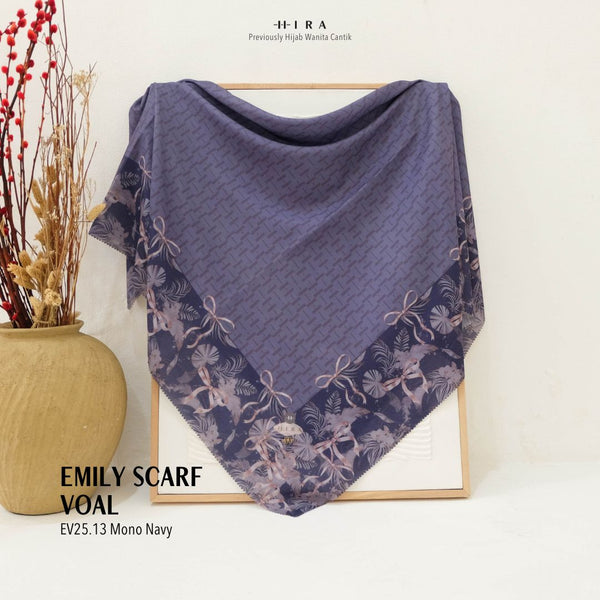[ BUY 3 GET 1 FREE HIJAB ] Emily Scarf Voal - EV25.13 Mono Navy