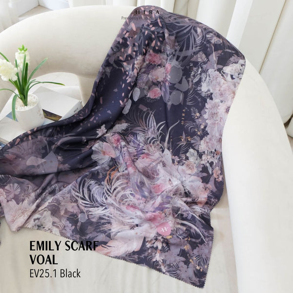 [ BUY 3 GET 1 FREE HIJAB ] Emily Scarf Voal - EV25.1 Black