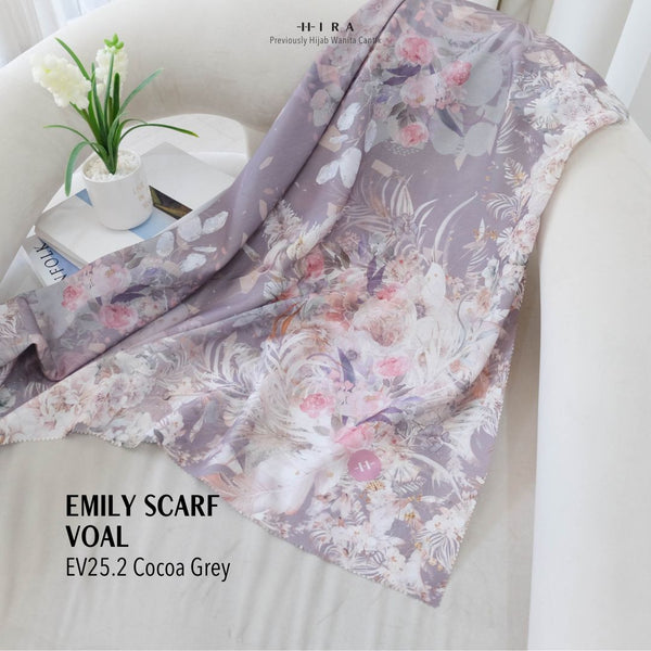 [ BUY 3 GET 1 FREE HIJAB ] Emily Scarf Voal - EV25.2 Cocoa Grey