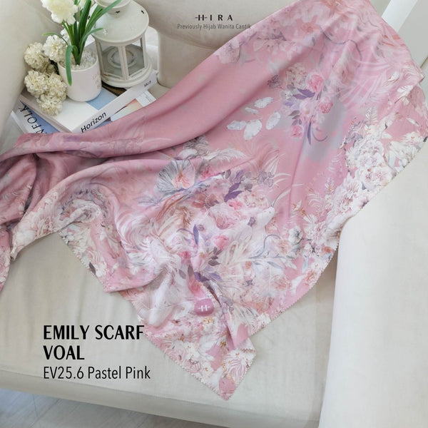 [ BUY 3 GET 1 FREE HIJAB ] Emily Scarf Voal - EV25.6 Pastel Pink