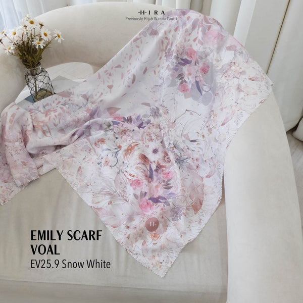 [ BUY 3 GET 1 FREE HIJAB ] Emily Scarf Voal - EV25.9 Snow White