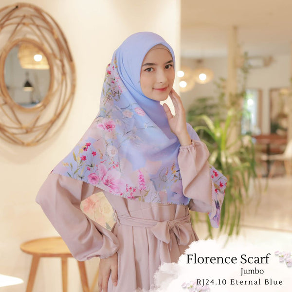 [ BUY 3 GET 1 FREE HIJAB ] Florence Scarf Jumbo- RJ24.10 Eternal Blue