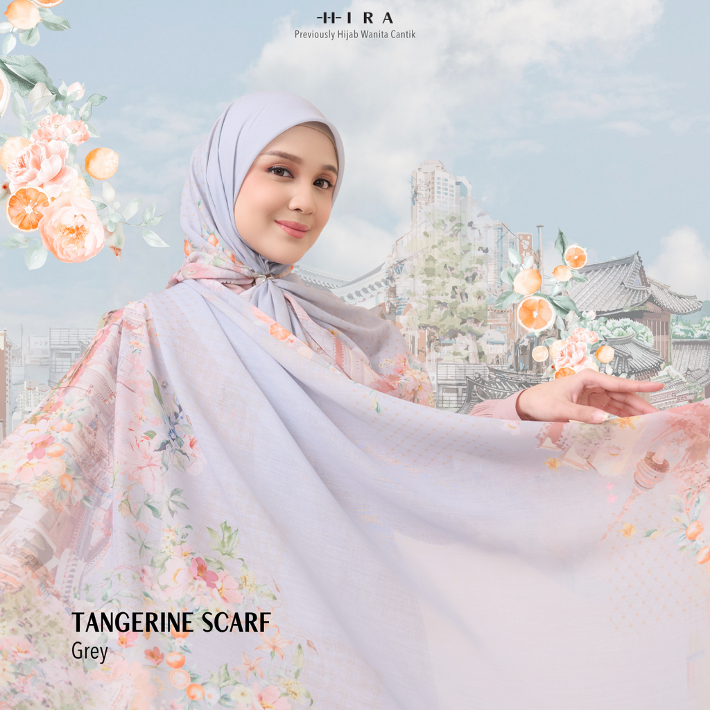 [ BUY 3 GET 1 FREE HIJAB ] Tangerine Scarf - ST16.12 TV16.12 TJ16.12 Grey
