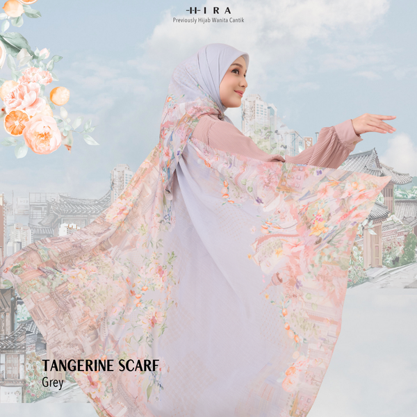 [ BUY 3 GET 1 FREE HIJAB ] Tangerine Scarf - ST16.12 TV16.12 TJ16.12 Grey