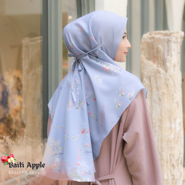 [ BELI 3 GRATIS 1 ] Hijab Instan Baiti Apple - BM45.101 Grey