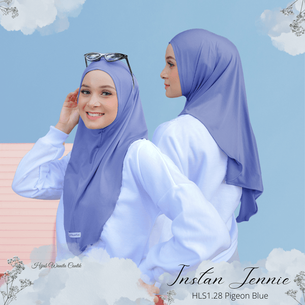 Instan Jennie Sporty Hijab - HLS1.28 Pigeon Blue
