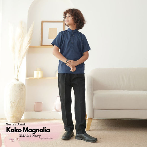 [ READY STOCK ] Koko Magnolia Series Anak Custom - KMA3.1 Navy