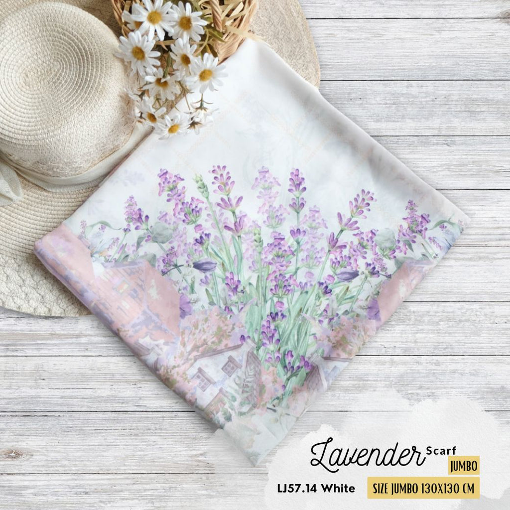 Lavender Scarf JUMBO - LJ57.14 White