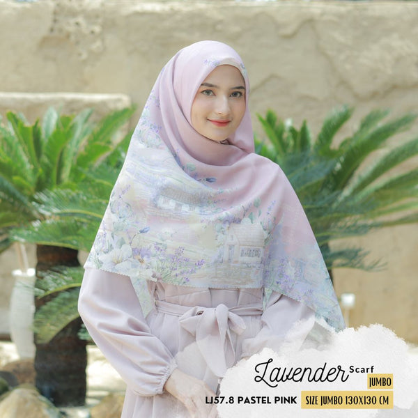 [ BUY 3 GET 1 FREE HIJAB ] Lavender Scarf JUMBO - LJ57.8 Pastel Pink
