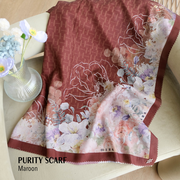 [ BUY 3 GET 1 FREE HIJAB ] Purity Scarf Polycotton - PU09.8 Maroon