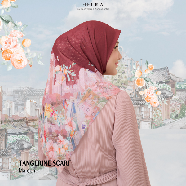 [ BUY 3 GET 1 FREE HIJAB ] Tangerine Scarf - ST16.3 TV16.3 TJ16.3 Maroon