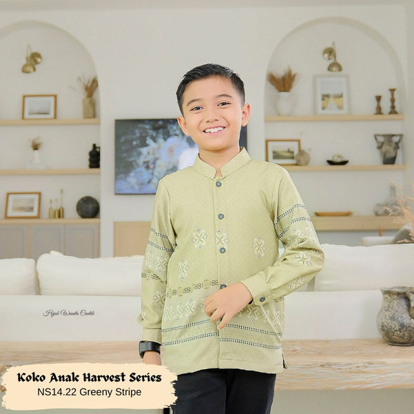 [ READY STOCK ] CLEARENCE SALE Koko Harvest Series Anak - NS14.22 Greeny Stripe