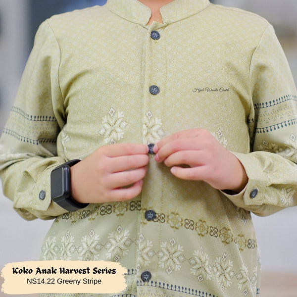 [ READY STOCK ] CLEARENCE SALE Koko Harvest Series Anak - NS14.22 Greeny Stripe