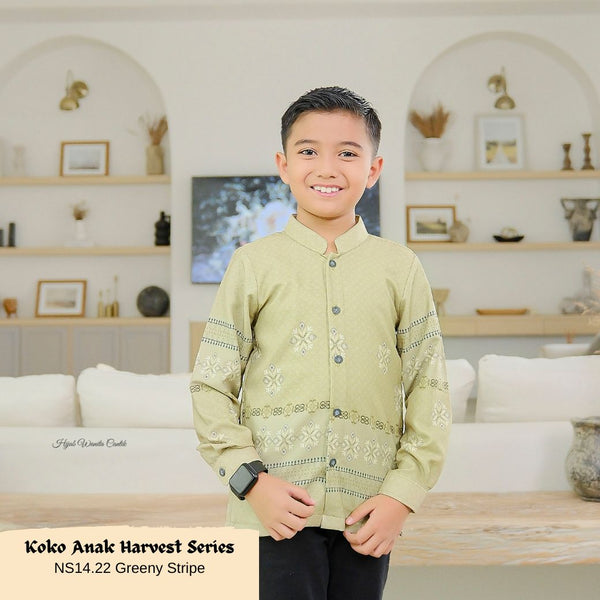 [ READY STOCK ] CLEARENCE SALE Koko Harvest Series Anak - NS14.22 Greeny Stripe