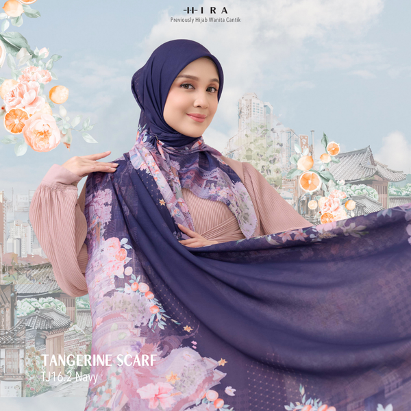 [ BUY 3 GET 1 FREE HIJAB ] Tangerine Scarf - ST16.2 TV16.2 TJ16.2 Navy