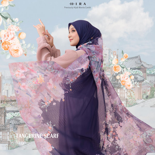 [ BUY 3 GET 1 FREE HIJAB ] Tangerine Scarf - ST16.2 TV16.2 TJ16.2 Navy