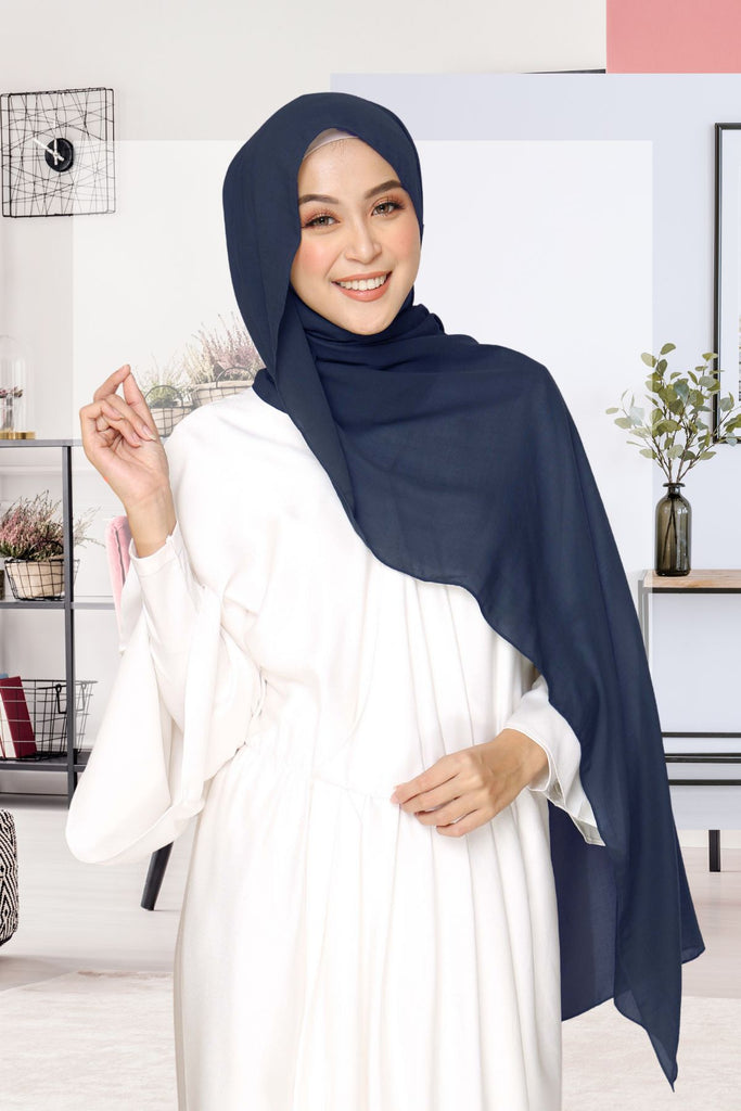 Dubai Voal Pashmina  - PPE2.13 Navy