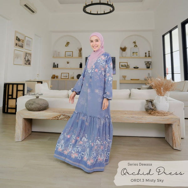 [ READY STOCK ] Orchid Dress - ORD1.3 Misty Sky