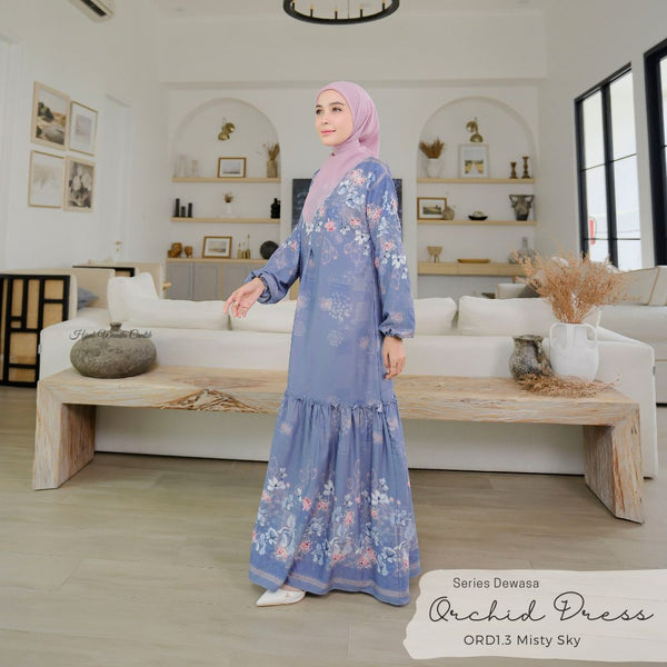 [ READY STOCK ] Orchid Dress - ORD1.3 Misty Sky