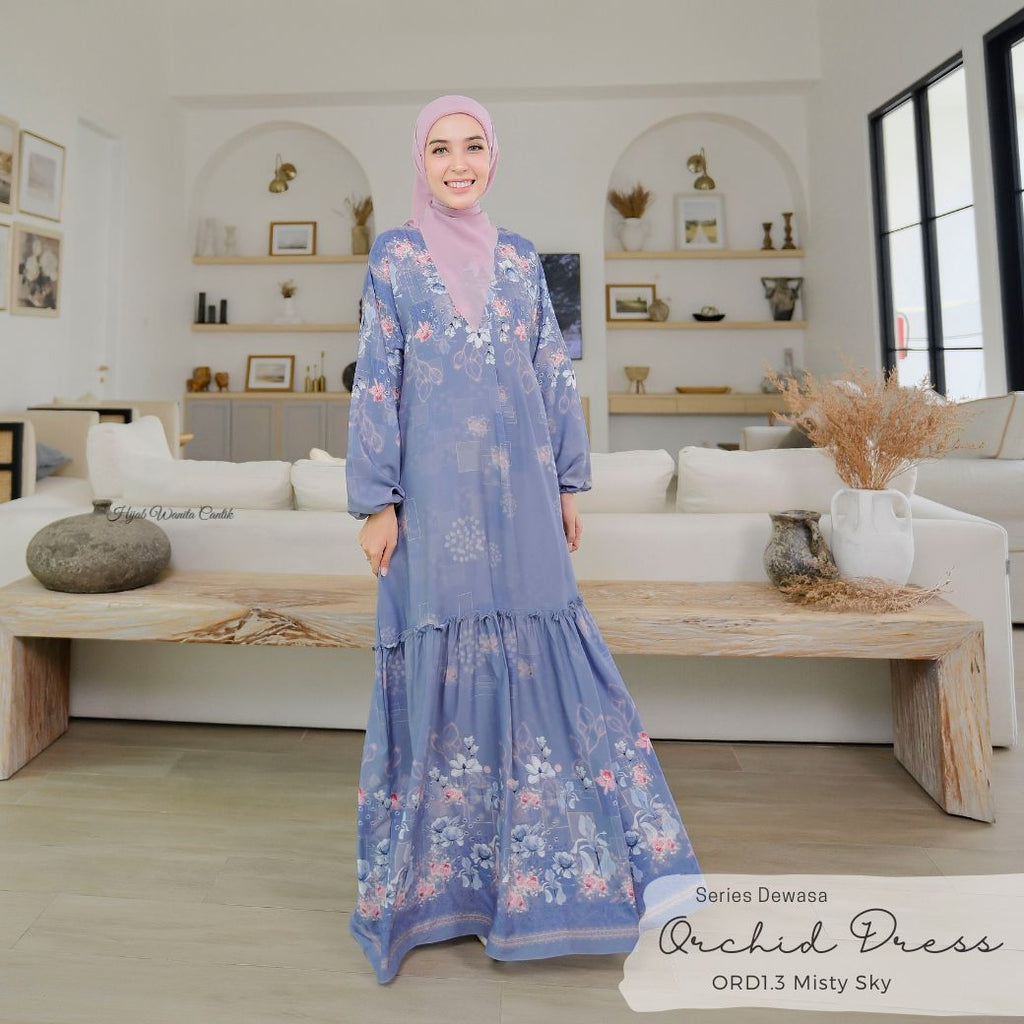 [ READY STOCK ] Orchid Dress - ORD1.3 Misty Sky