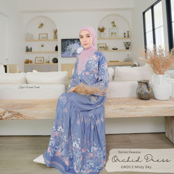 [ READY STOCK ] Orchid Dress - ORD1.3 Misty Sky