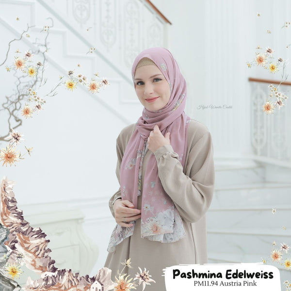 [BELI 3 GRATIS HADIAH] Pashmina Edelweiss - PM11.94 Austria Pink