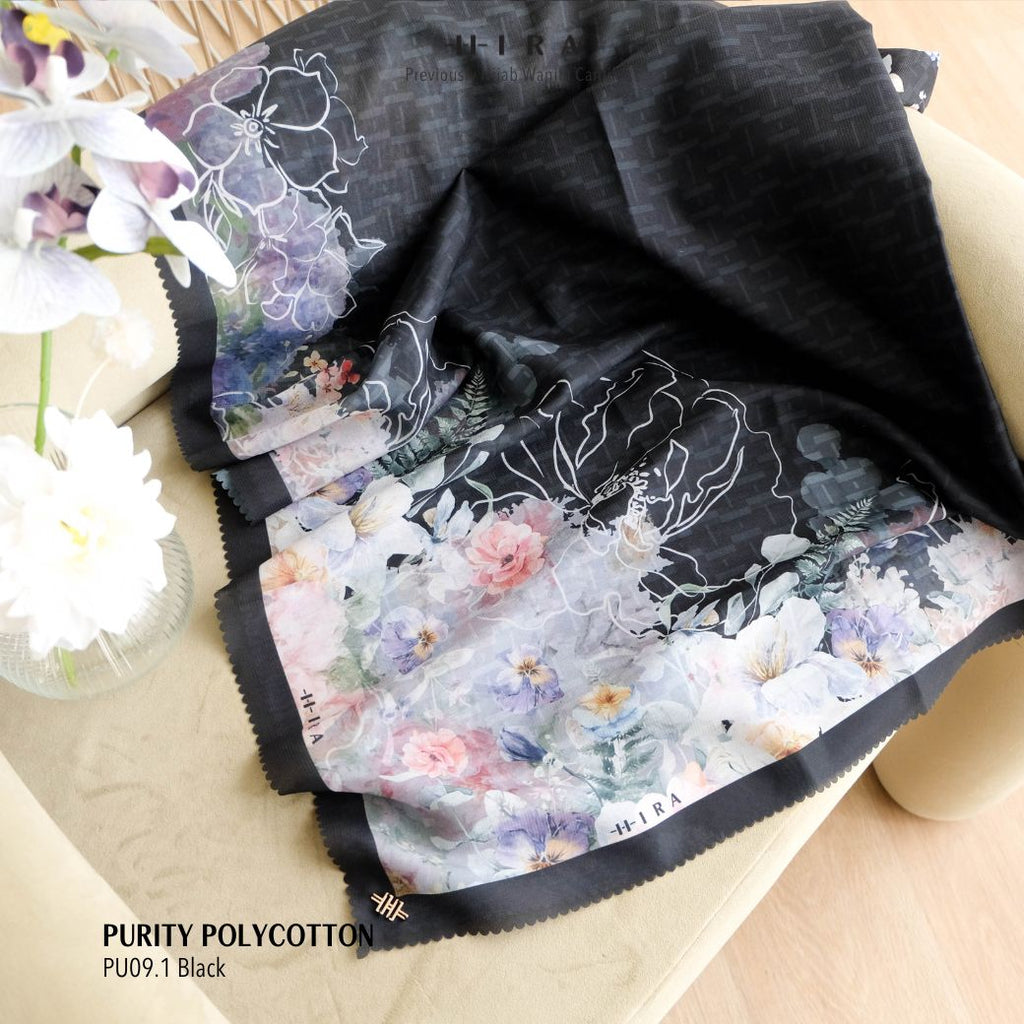 [ BUY 3 GET 1 FREE HIJAB ] Purity Scarf Polycotton - PU09.1 Black