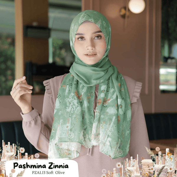 [BELI 3 GRATIS HADIAH] Pashmina Zinnia - PZA1.13 Soft Olive