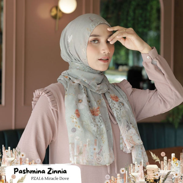 [ BUY 3 GET 5 ] Extra 2 Hadiah Pashmina Zinnia - PZA1.6 Miracle Dove
