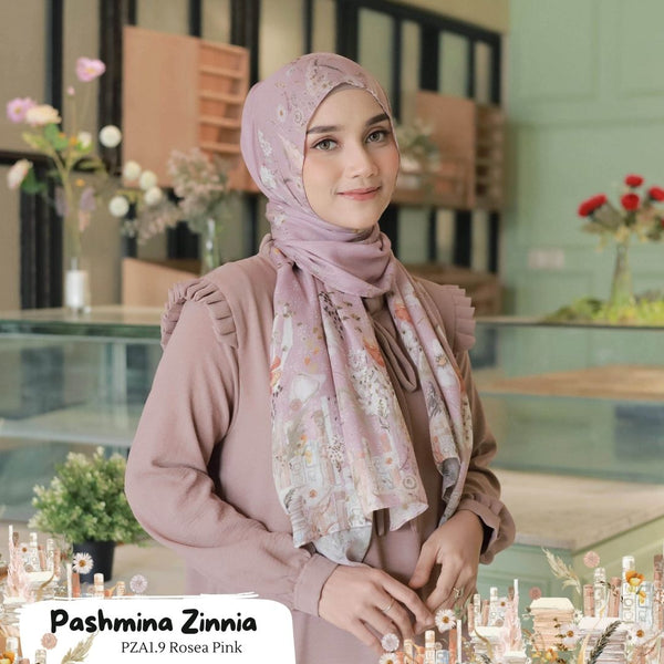 [ BUY 3 GET 5 ] Extra 2 Hadiah Pashmina Zinnia - PZA1.9 Rosea Pink