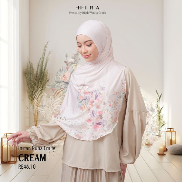 [ BUY 3 GET 1 FREE HIJAB ] Runa Emily - RE46.10 Cream