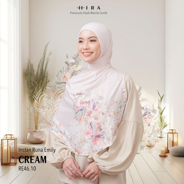 [ BUY 3 GET 1 FREE HIJAB ] Runa Emily - RE46.10 Cream