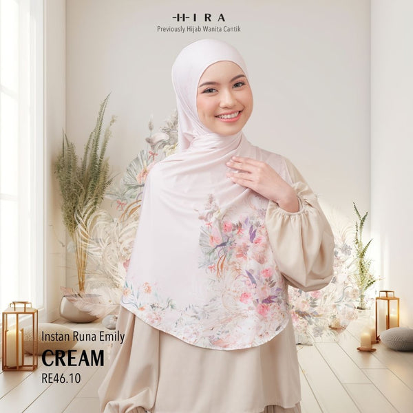 [ BUY 3 GET 1 FREE HIJAB ] Runa Emily - RE46.10 Cream