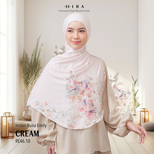 [ BUY 3 GET 1 FREE HIJAB ] Runa Emily - RE46.10 Cream