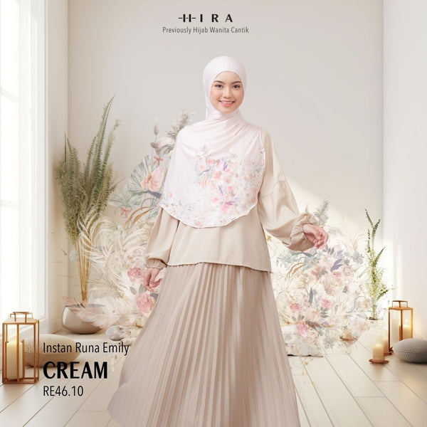 [ BUY 3 GET 1 FREE HIJAB ] Runa Emily - RE46.10 Cream