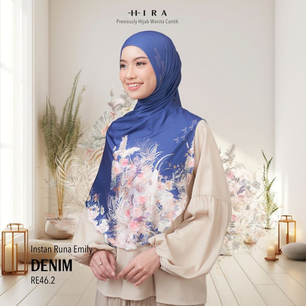 [ BUY 3 GET 1 FREE HIJAB ] Runa Emily - RE46.2 Denim